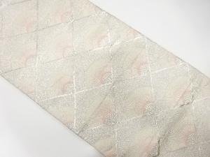 アンティーク　斜め格子に菊模様織り出し袋帯(材料)